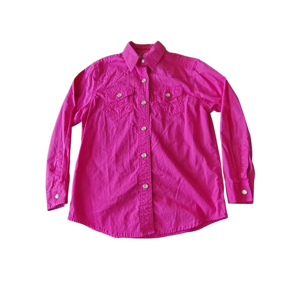 Wrangler pink western style button up youth girls size small